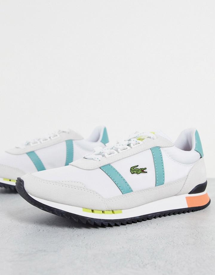 Lacoste Partner Retro Lace Up Sneakers In White