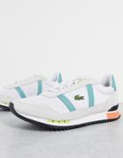 Lacoste Partner Retro Lace Up Sneakers In White