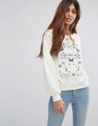 Vero Moda Embroidered Sweater - White