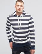 Blend Stripe Hooded Sweatshirt - Navy