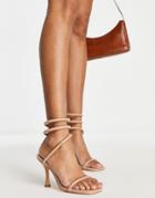 Topshop Relay Ankle Wrap Sandal In Natural-neutral