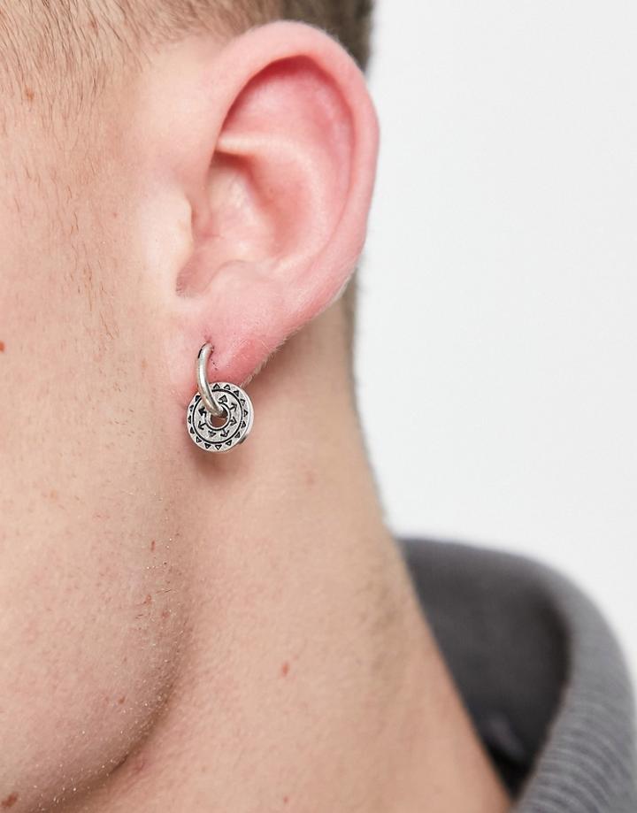 Classics 77 Drop Dial Hoop Earrings In Silver