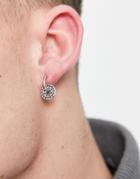 Classics 77 Drop Dial Hoop Earrings In Silver