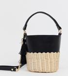 Aldo Aceille Straw Basket Bag With Tassle - Gold