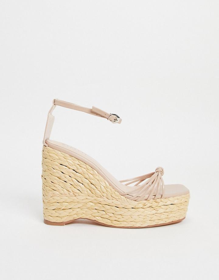 Simmi London Halima Chunky Strap Wedge Sandals In Brown