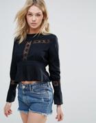 D.ra Connor Emboidered Blouse - Black