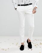 Noose & Monkey Super Skinny Suit Pants In Flocking - White