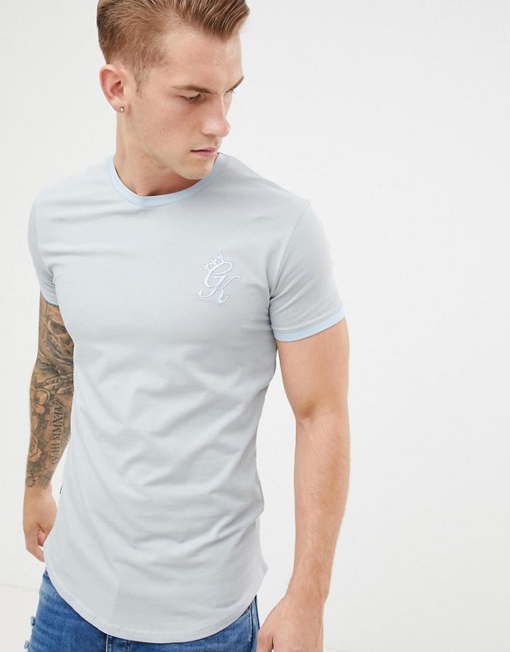 Gym King Ringer T-shirt In Gray - Gray