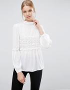 Love & Other Things High Neck Victoriana Blouse - White