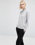 Warehouse Pearl Embellished Sweater - Gray