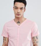 Noak Skinny Concealed Placket Casual Shirt - Pink