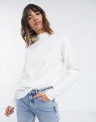 Fashion Union Relaxed Sweater In Diamond Knit Co-ord-white