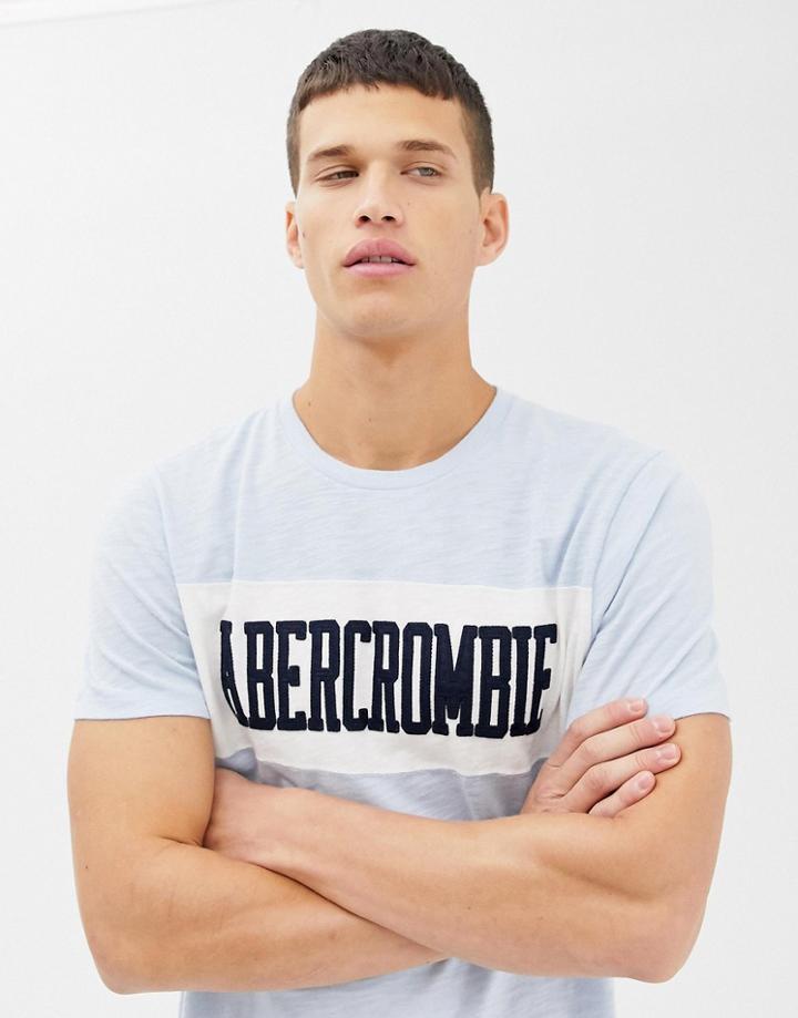 Abercrombie & Fitch Chest Panel Logo T-shirt In Light Blue - Blue