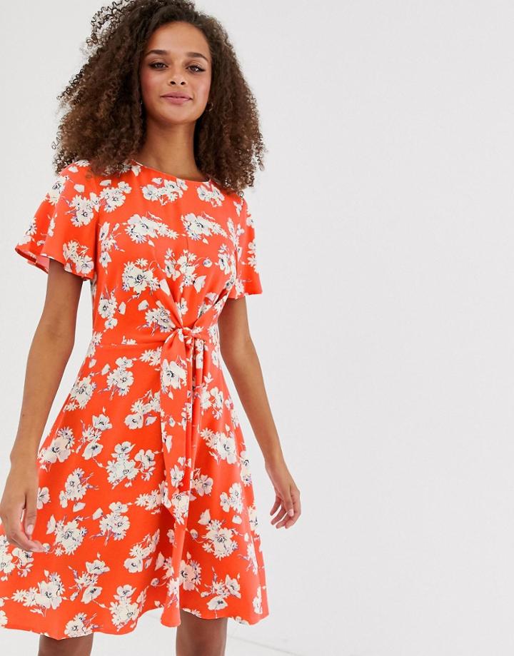 Oasis Floral Tie Waist Dress - Multi