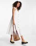 Asos Design Mixed Eyelet Midi Sundress In White