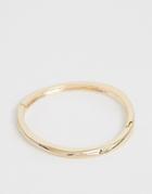 Asos Design Bangle Bracelet In Gentle Twist Design In Gold Tone - Gold