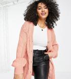 Influence Plus Cable Knit Cardigan In Peach-orange