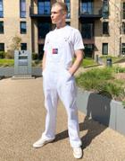Asos Actual Baggy Denim Overalls In White