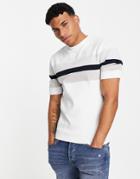 River Island Monogram Block T-shirt In Ecru-white