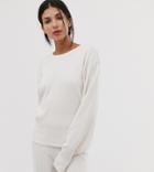 Asos Design Tall Premium Lounge Knitted Dropped Sleeve Sweat-white