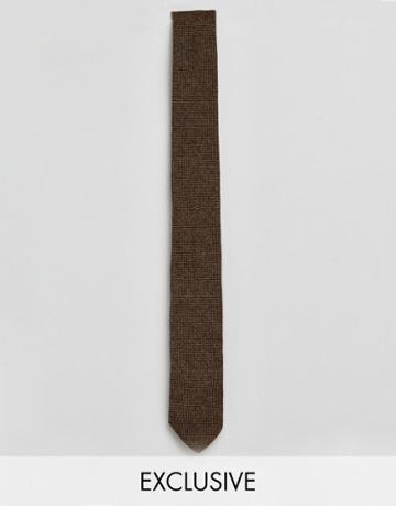 Heart & Dagger Tweed Tie - Brown