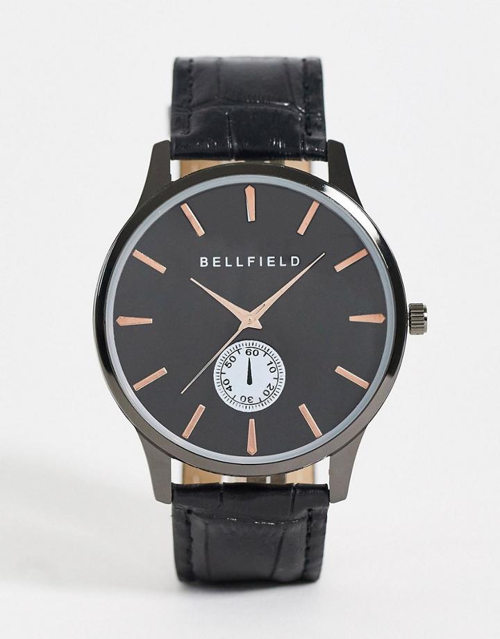 Bellfield Mens Black Watch And Dial-silver