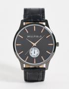 Bellfield Mens Black Watch And Dial-silver
