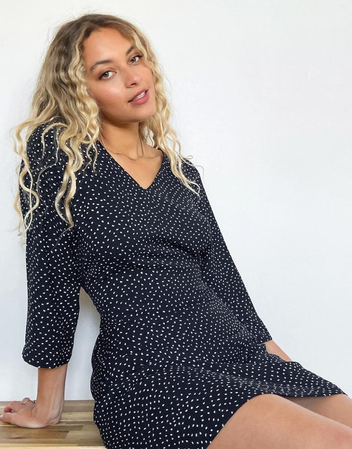 Jdy Mini Dress With V Neck In Spot Print-multi