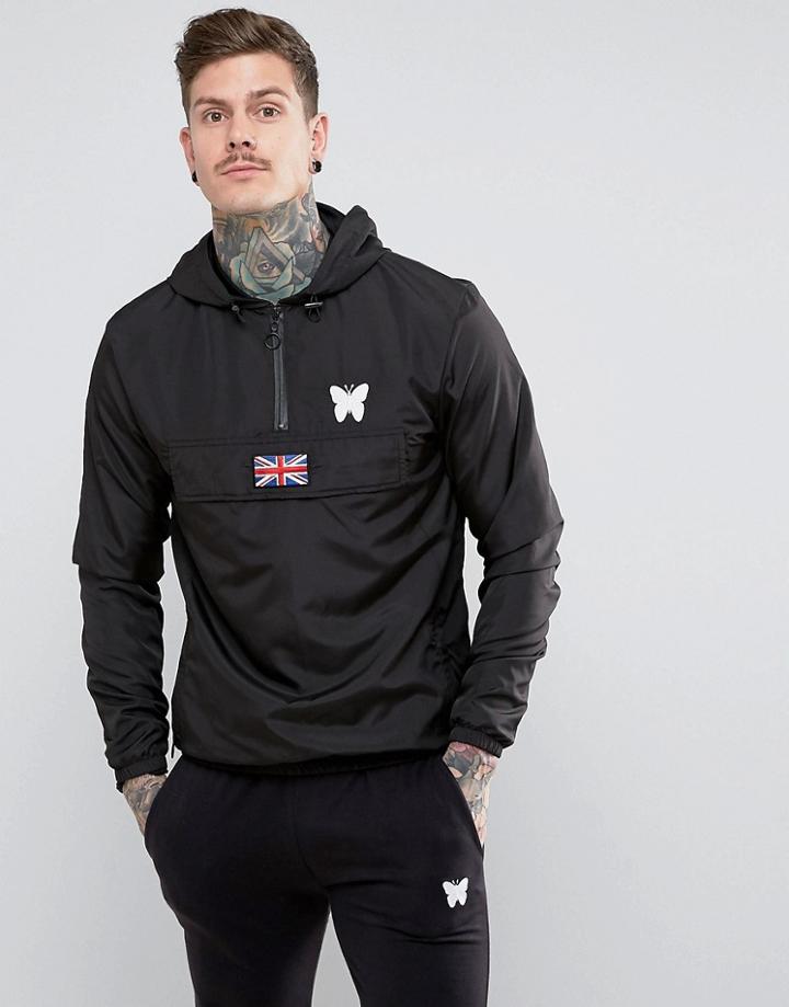 Good For Nothing Overhead Windbreaker Jacket In Black - Black