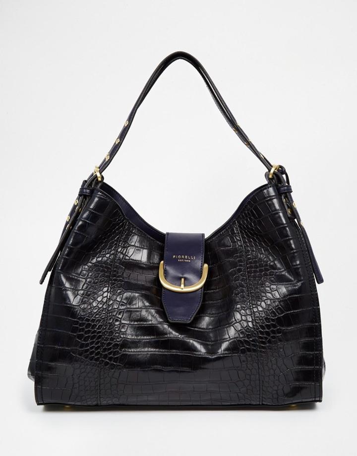 Fiorelli Ava Grace Croc Effect Hobo Bag - Navy Croco