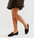 Asos Design Wide Fit Mile Flat Shoes - Black