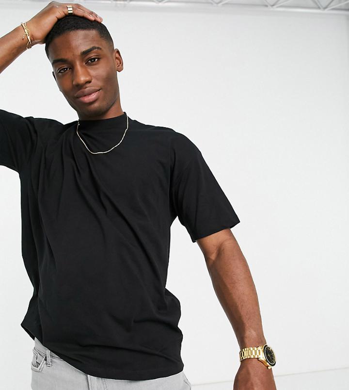 New Look Oversized Turtle Neck T-shirt In Black