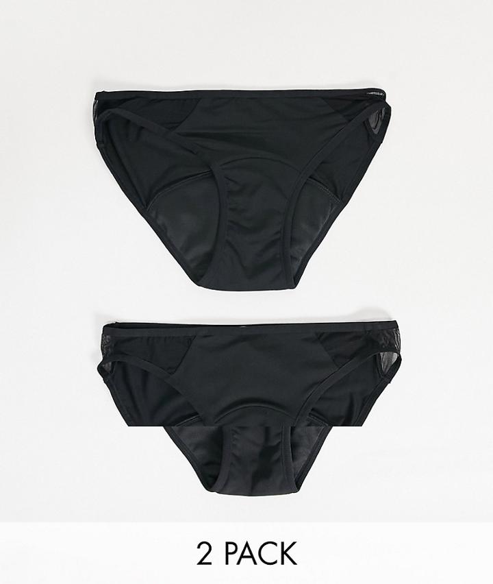 Dorina Eco Moon 2 Pack Recycled Micro Daytime Period Pants In Black