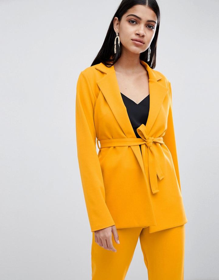 Lasula Longline Blazer In Yellow - Yellow