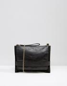 Oasis Leather & Suede Clutch - Black