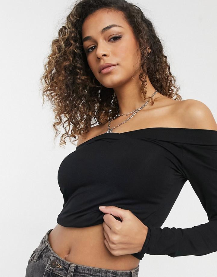 Pieces Off Shoulder Top In Black