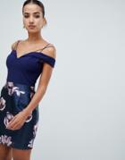 Ax Paris 2-in-1 Skater Dress With Contrast Dress-navy