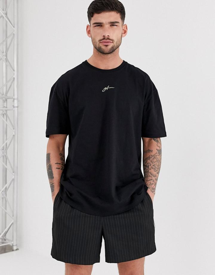 Good For Nothing Oversized T-shirt In Black With Neon Logo
