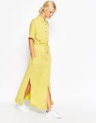 Asos Casual Maxi Shirt Dress - Yellow