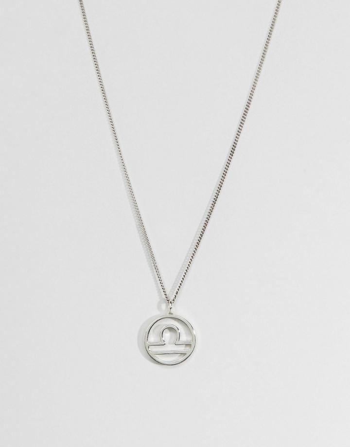 Fashionology Sterling Silver Libra Zodiac Necklace - Silver