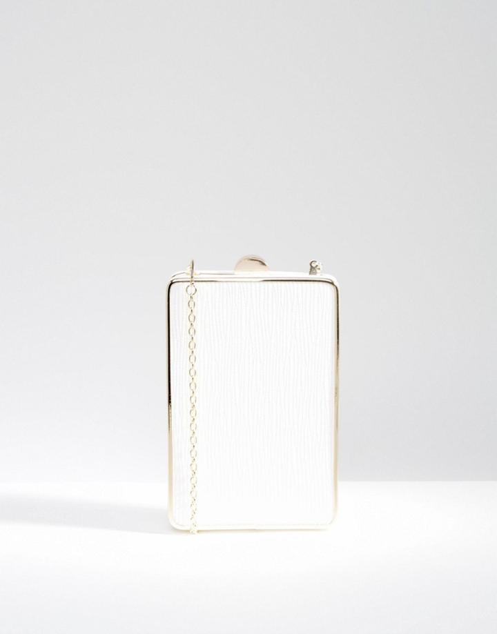 Asos Box Clutch Bag On Chain - White