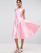 Asos Salon Paneled Seamed Midi Prom Dress With Godets - Pink