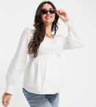 Pieces Maternity Peplum Smock Blouse In White