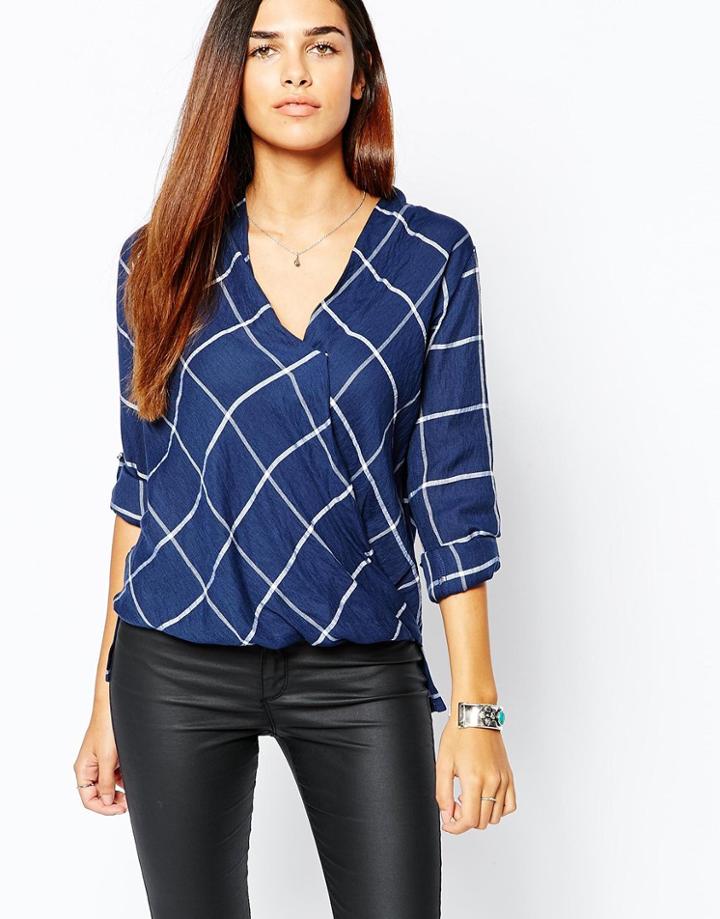 Warehouse Check Wrap Shirt - Navy