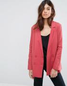 Asos Tailored Linen Blazer - Pink