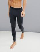 Asos 4505 Running Tights With Seamless Knit And Acid Wash - Black
