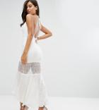 Dark Pink Sheer Metallic Fleck Jacquard Midi Dress With Lace Insert