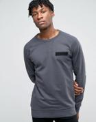 Jack & Jones Sweatshirt With Raglan Sleeve And Military Detail - Gray