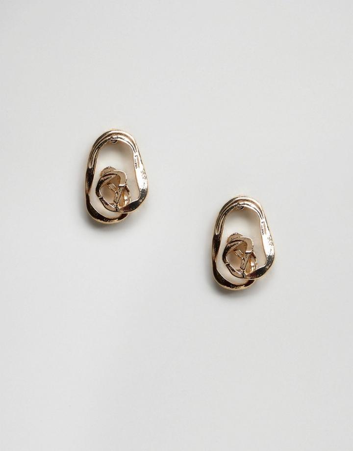 Asos Mini Swirl Stud Earrings - Gold