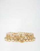 Orelia Golden Statement Multipack Bracelets - Gold